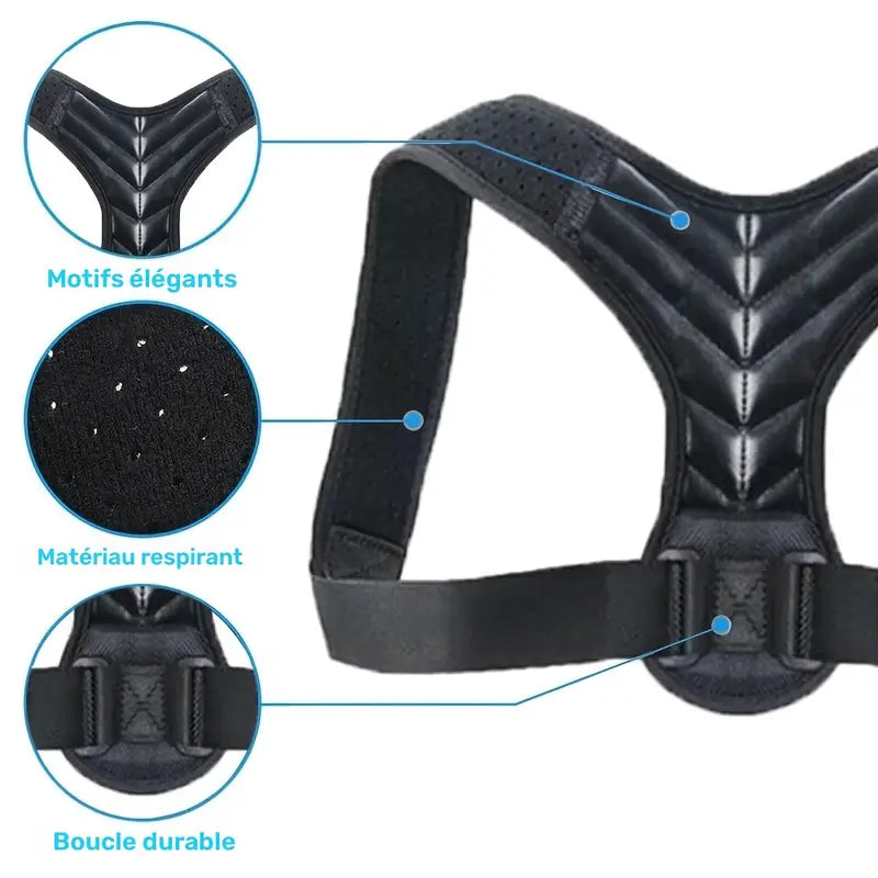 Correcteur de posture dos enfant – Harnais orthopédique réglable pour scoliose et maintien