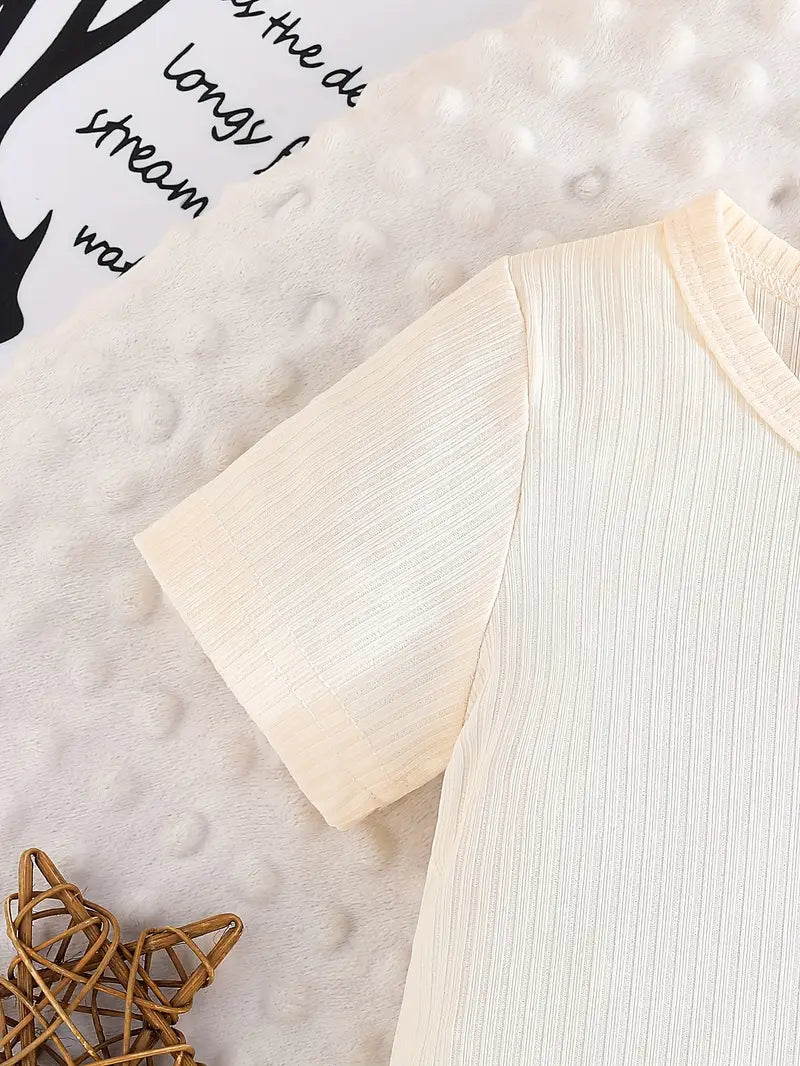 Ensemble Bébé Été avec Salopette Lion et T-shirt Coton – Tenue Confortable et Mignonne