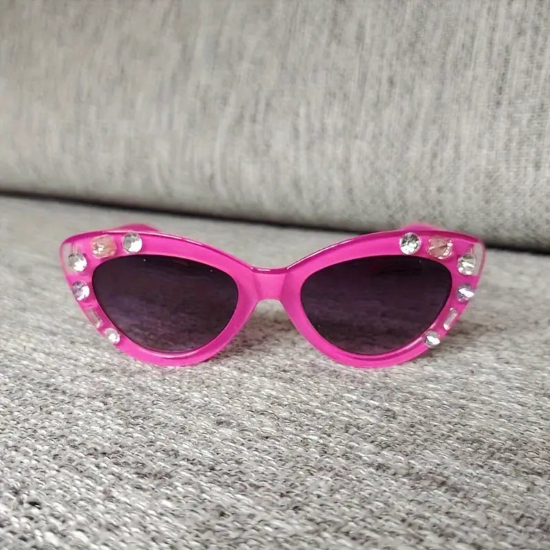 Lunettes de soleil enfants violettes avec strass – Style chic et protection UV