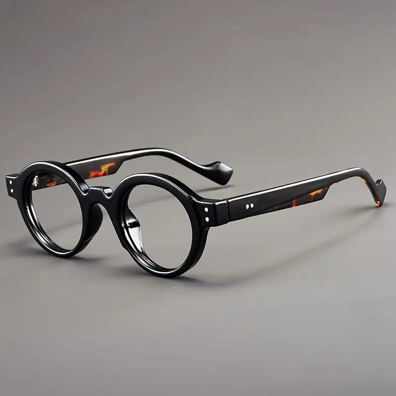 Lunettes homme rondes rétro – Monture épaisse noire style vintage tendance