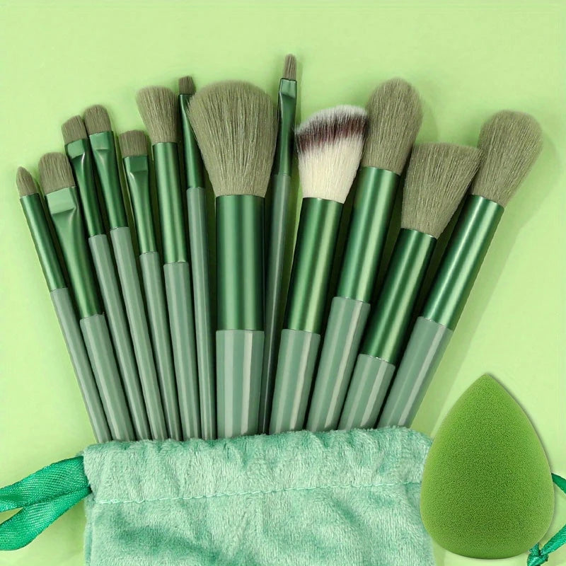 Pack de 12 Pinceaux Maquillage Professionnels – Brosse Teint, Yeux & Lèvres avec Étui Doux