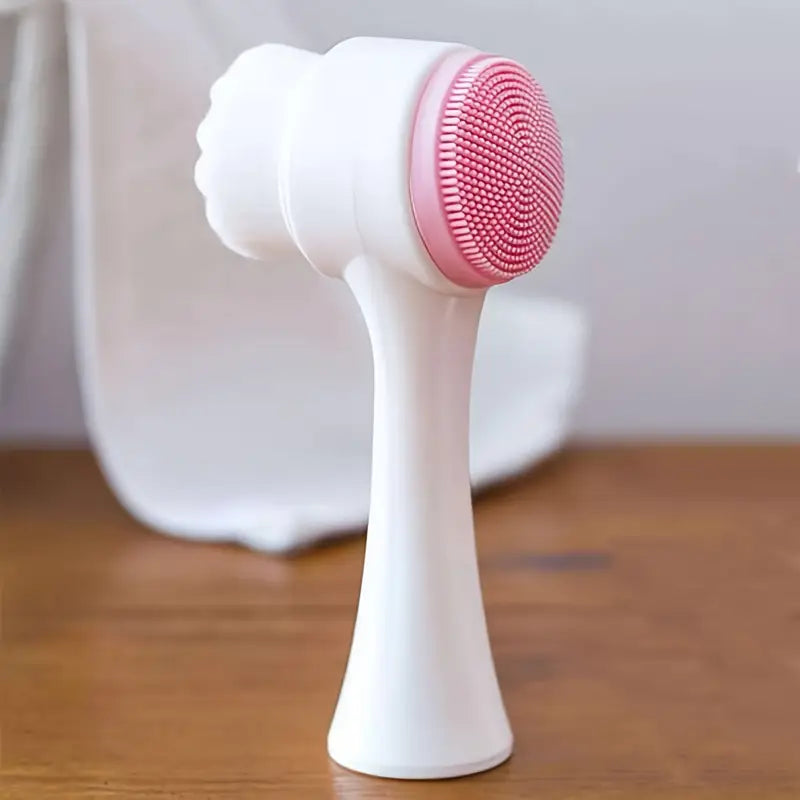 Brosse Nettoyante Visage 2 en 1 – Poils Doux & Picots Silicone pour Nettoyage en Profondeur et Massage