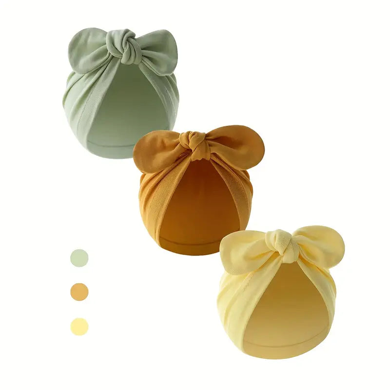 Turban en coton pour bébé – Bonnet doux et respirant avec nœud élégant