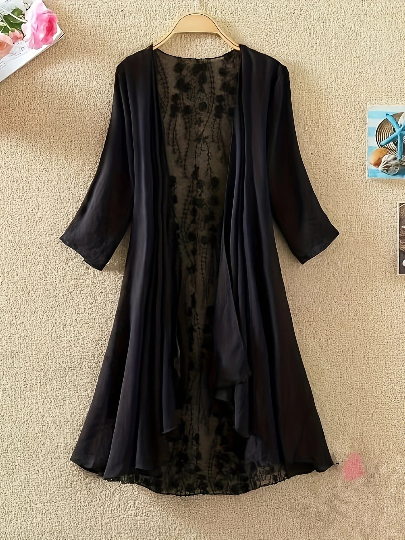 Kimono de Plage Long Femme – Léger et Fluide, Parfait pour l'Été