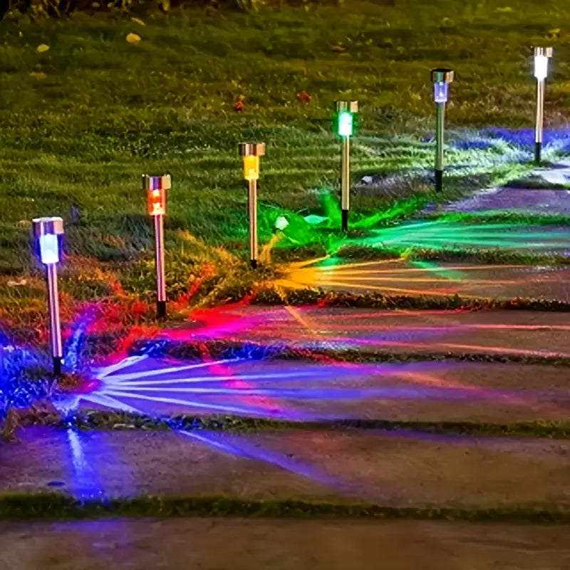 Balises Solaires LED Multicolores pour Allée et Jardin – Éclairage Extérieur Décoratif et Étanche