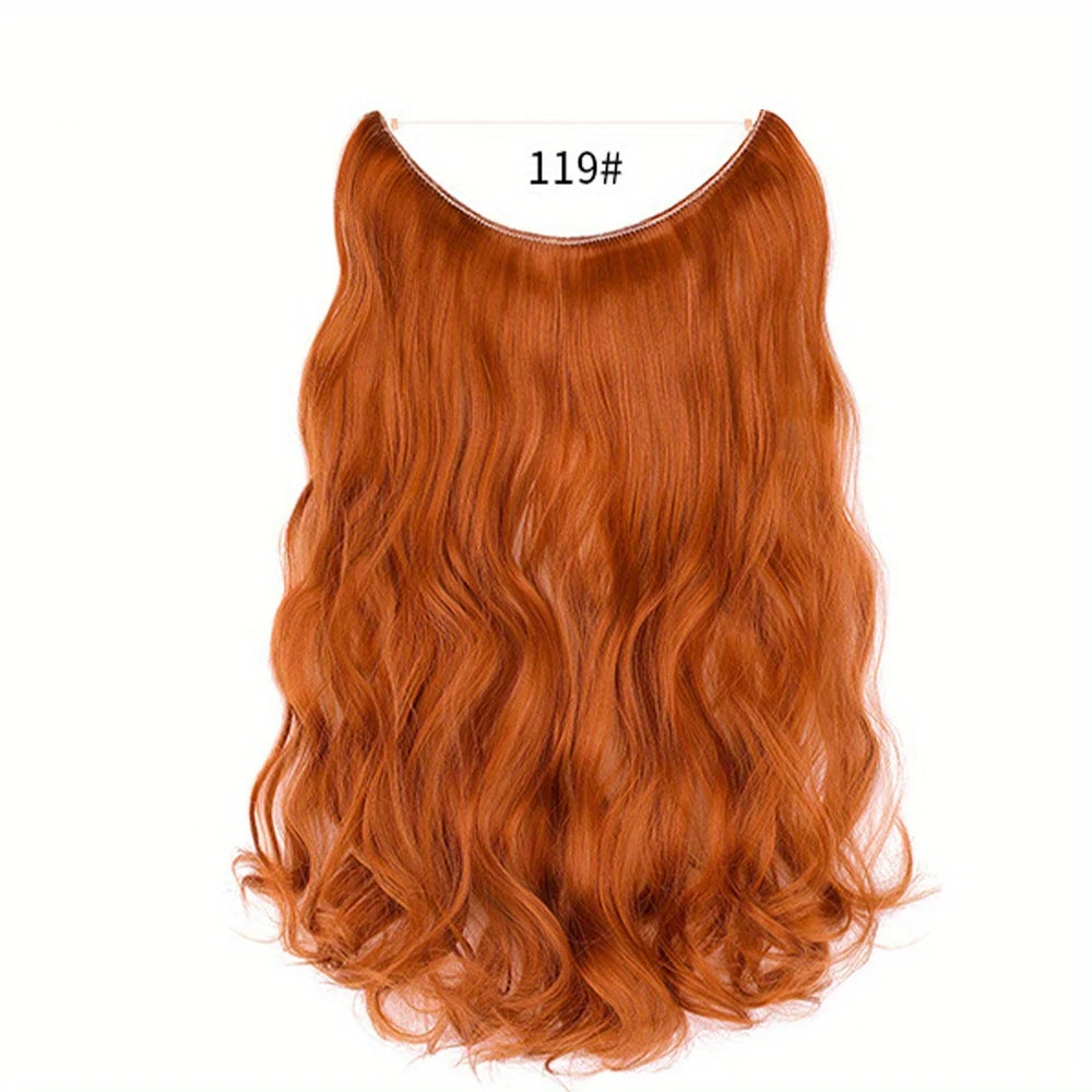 Extension de Cheveux Ondulée – Demi-Perruque Naturelle à Enfiler pour Longueur et Volume Instantané