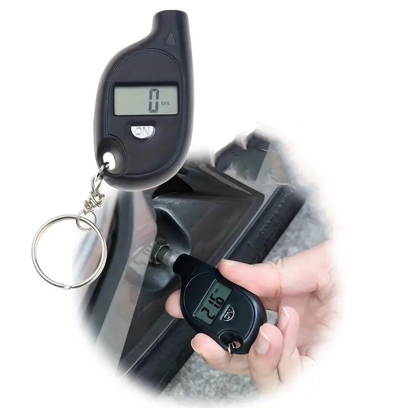 Manomètre Digital Portable pour Pneus – Testeur de Pression avec Écran LCD et Porte-Clés