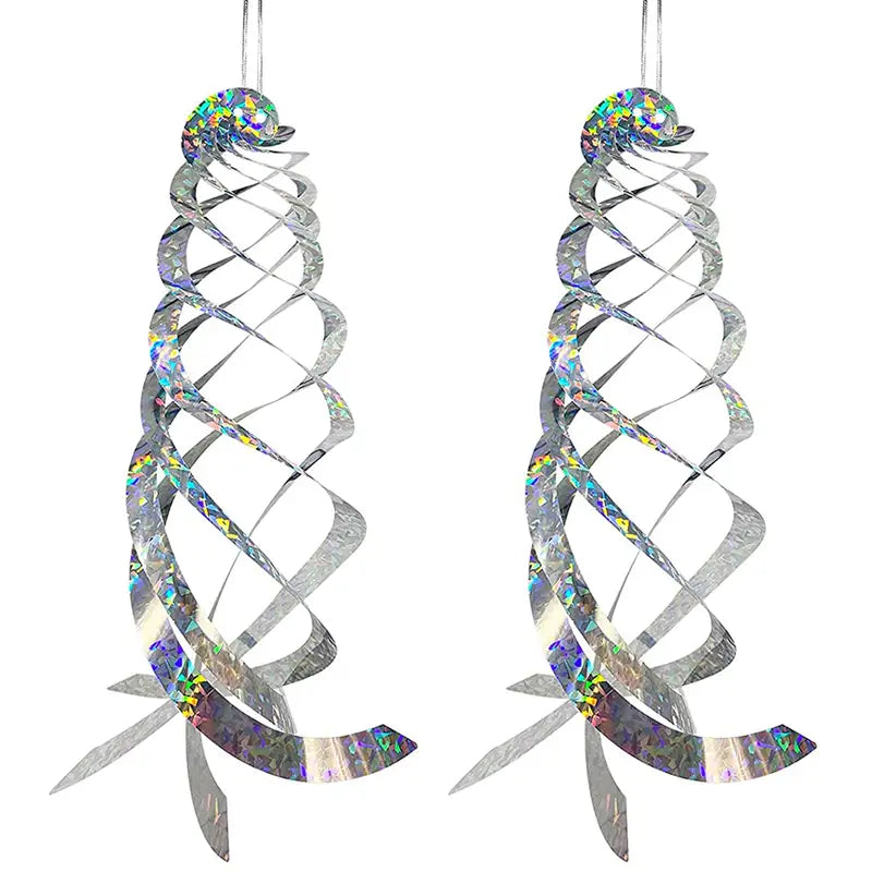 Répulsifs Visuels Anti-Oiseaux – Spirales Holographiques Réfléchissantes 40cm pour Jardins, Balcons et Verandas