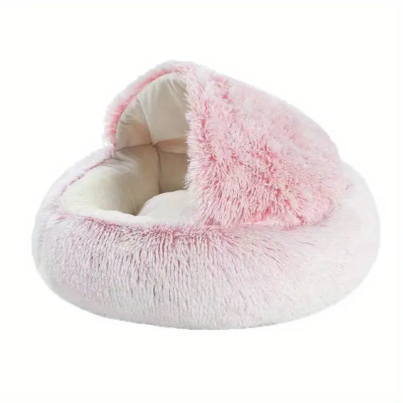 Lit Igloo pour Chat ou Petit Chien – Coussin Douillet en Fausse Fourrure