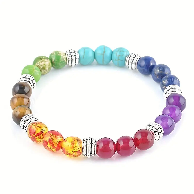 Collier et Bracelet 7 Chakras en Pierres Naturelles – Bijoux Énergétiques pour Équilibre et Bien-Être