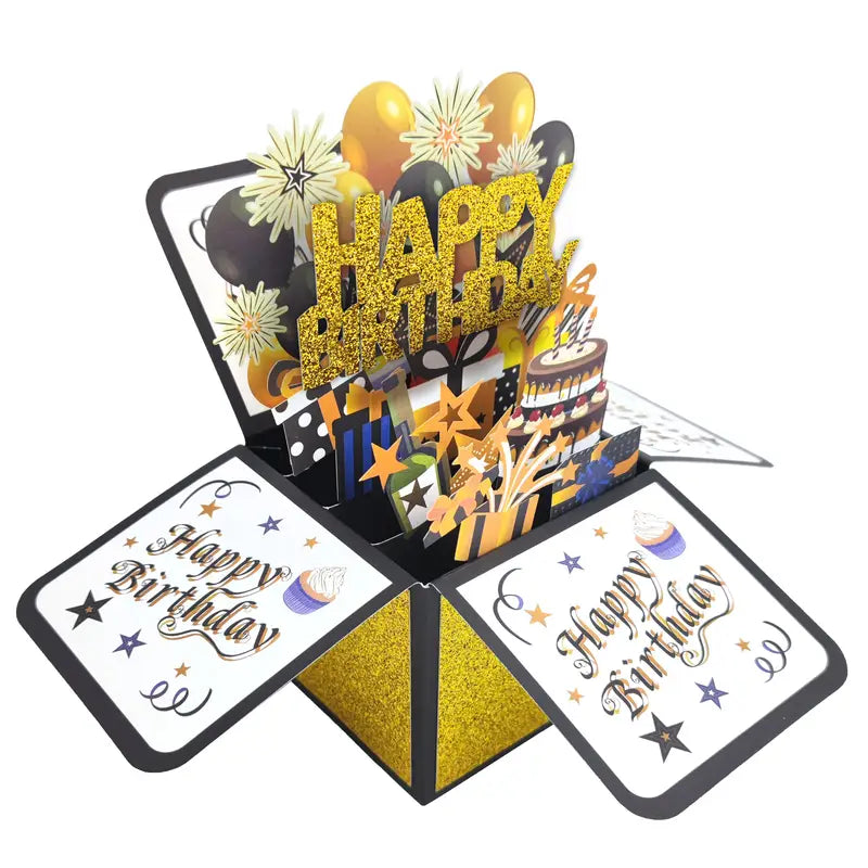 Carte Pop-Up Anniversaire 18 Ans – Boîte Surprise 3D avec Ballons et Gâteau | Idée Cadeau Originale