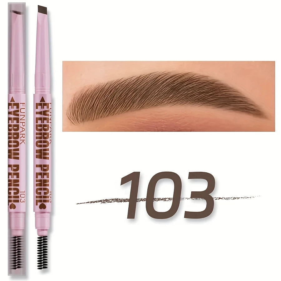 Crayon Sourcils 2-en-1 FUNPARK Teinte 101-104 – Pointe Biseautée et Brosse Intégrée pour Sourcils Définis Naturellement