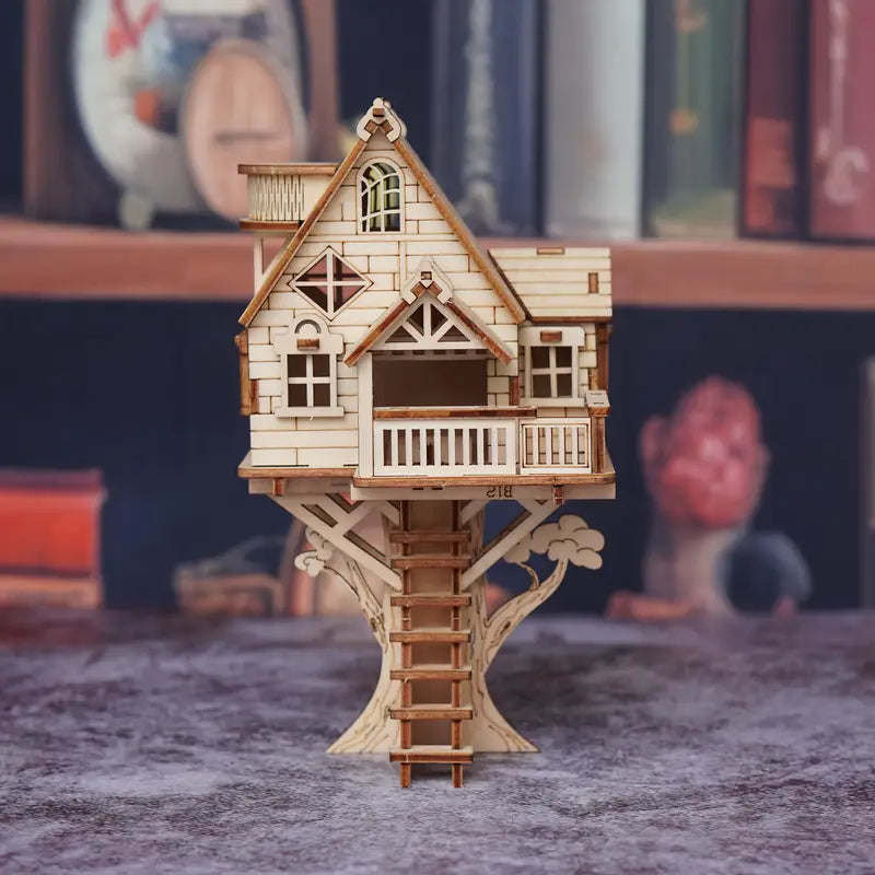 Maquette Maison dans les Arbres en Bois – Kit de Construction 3D pour Modélisme et Décoration