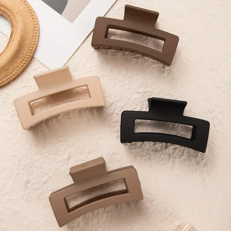 Lot de pinces cheveux rectangle mat – Accessoires coiffure antidérapants pour femmes