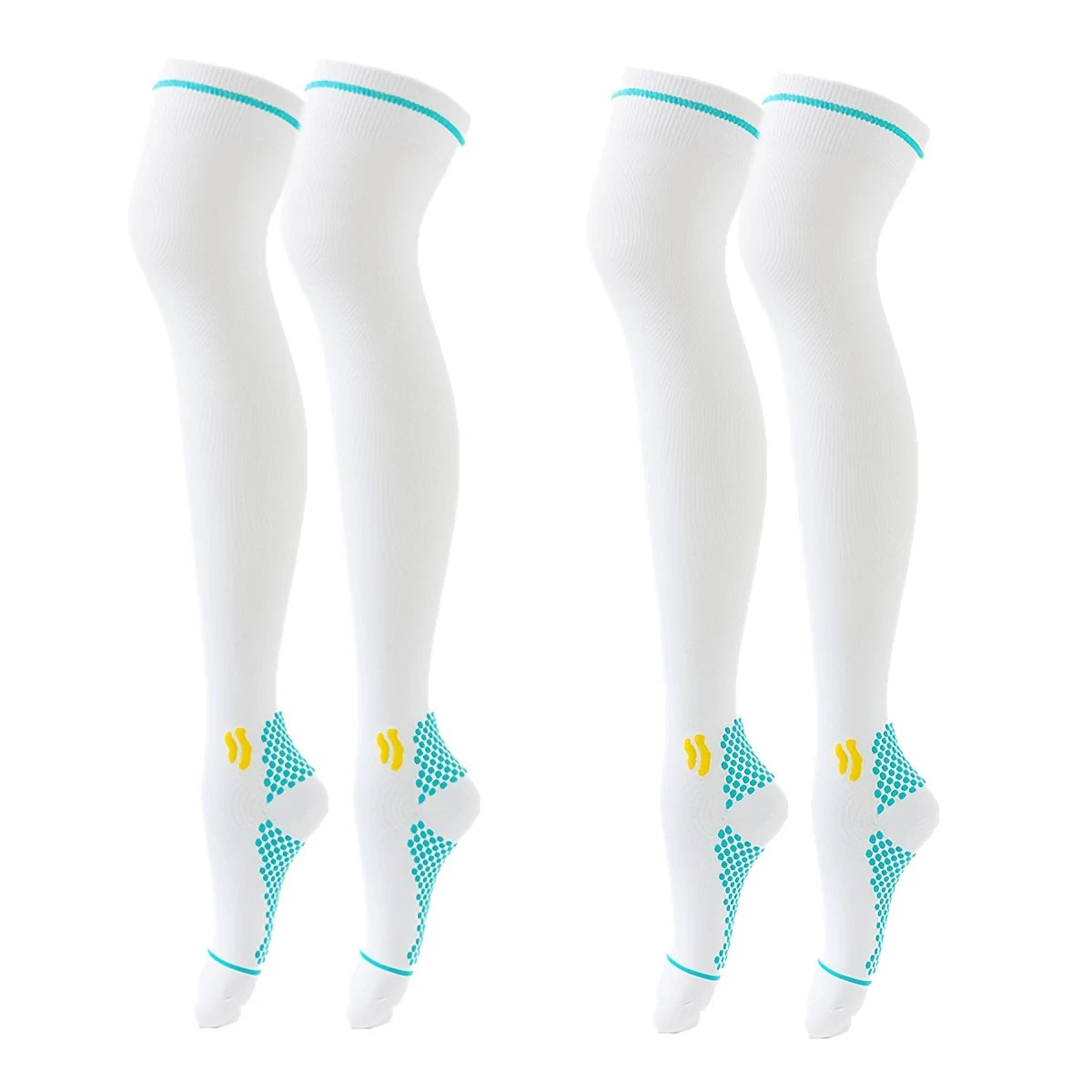 Lot de 2 paires de bas de compression femme – Circulation sanguine & confort sportif