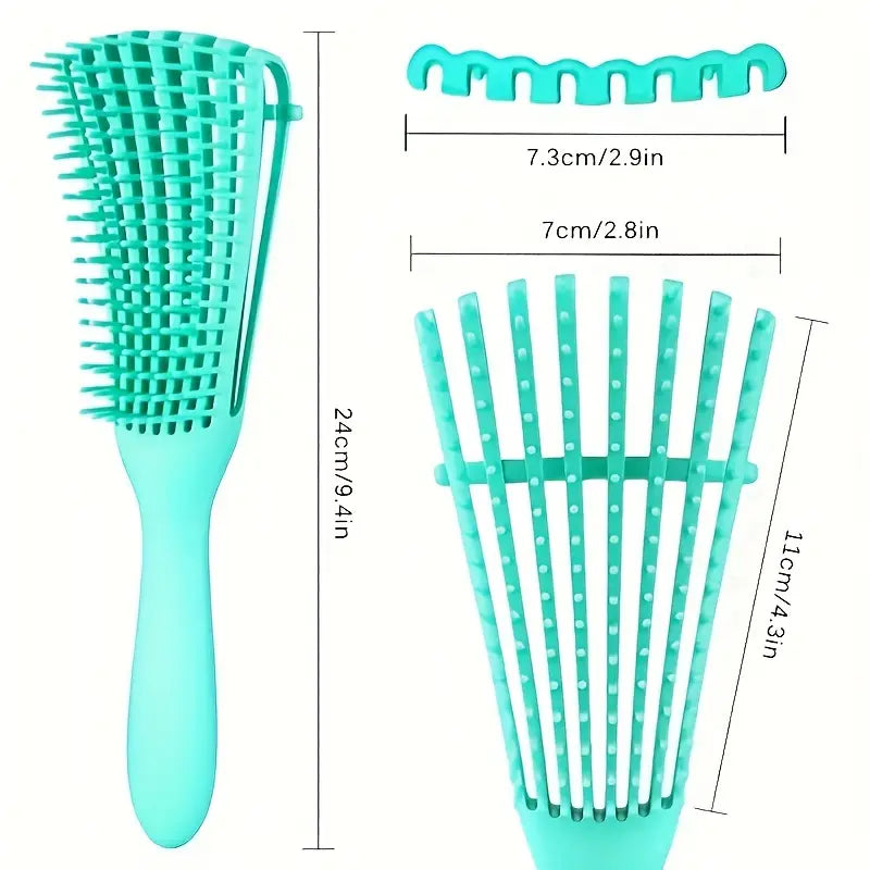 Brosse Démêlante Flexible pour Cheveux Bouclés et Crépus – Anti-Casse, Adaptée aux Cheveux Mouillés ou Secs