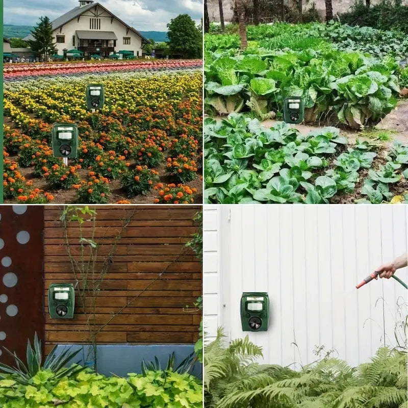 Répulsif Ultrason Solaire avec Détecteur de Mouvement – Anti-Nuisibles Extérieur pour Chats, Chiens, Oiseaux et Rongeurs