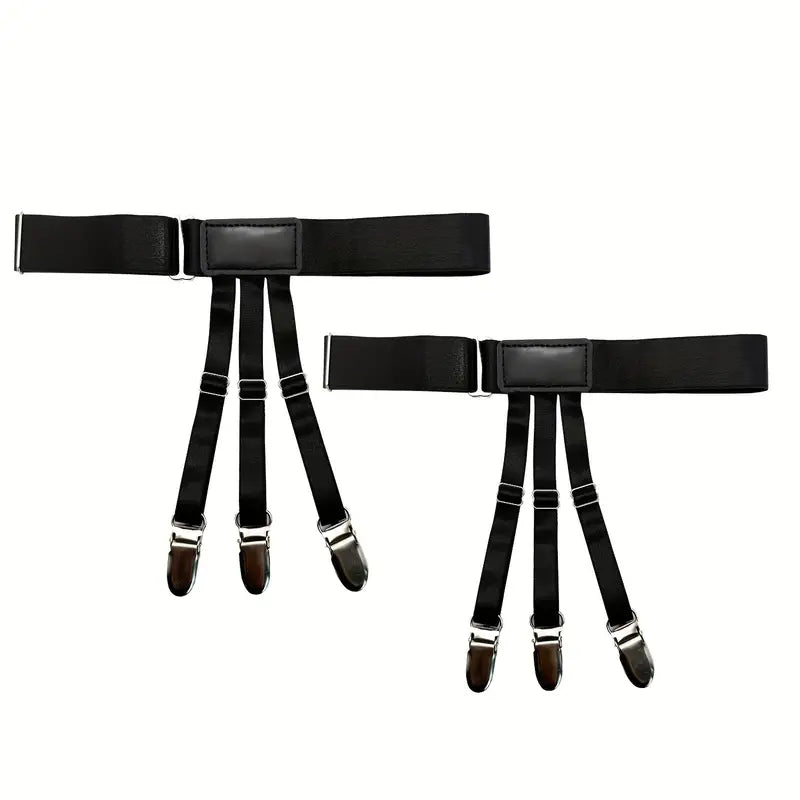 Bretelles homme noires ajustables – Bretelles élastiques à pinces renforcées, style élégant et maintien parfait