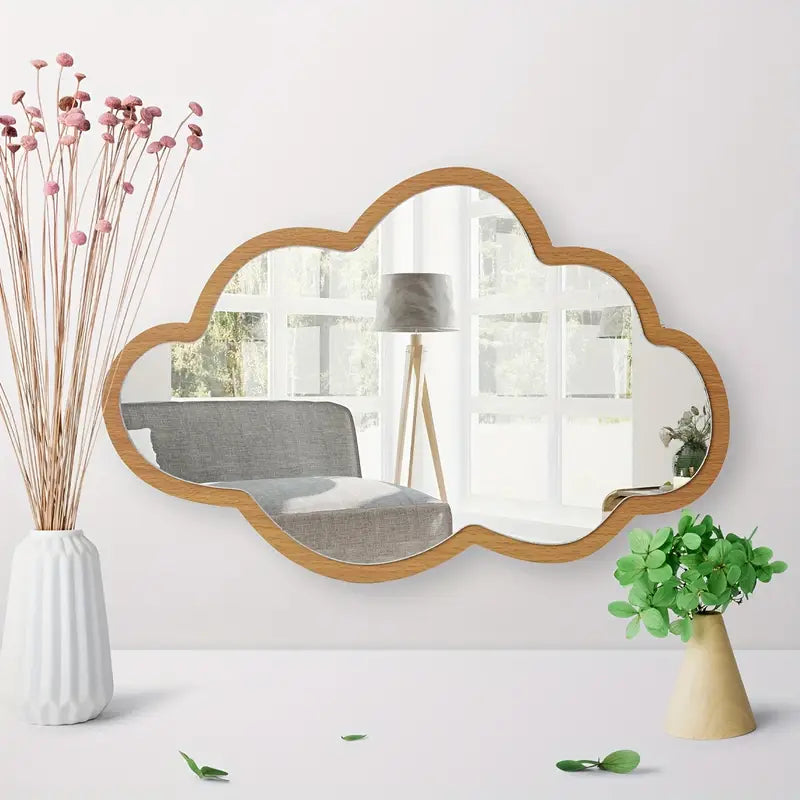 Miroir mural nuage en bois – Décoration chambre bébé design et moderne