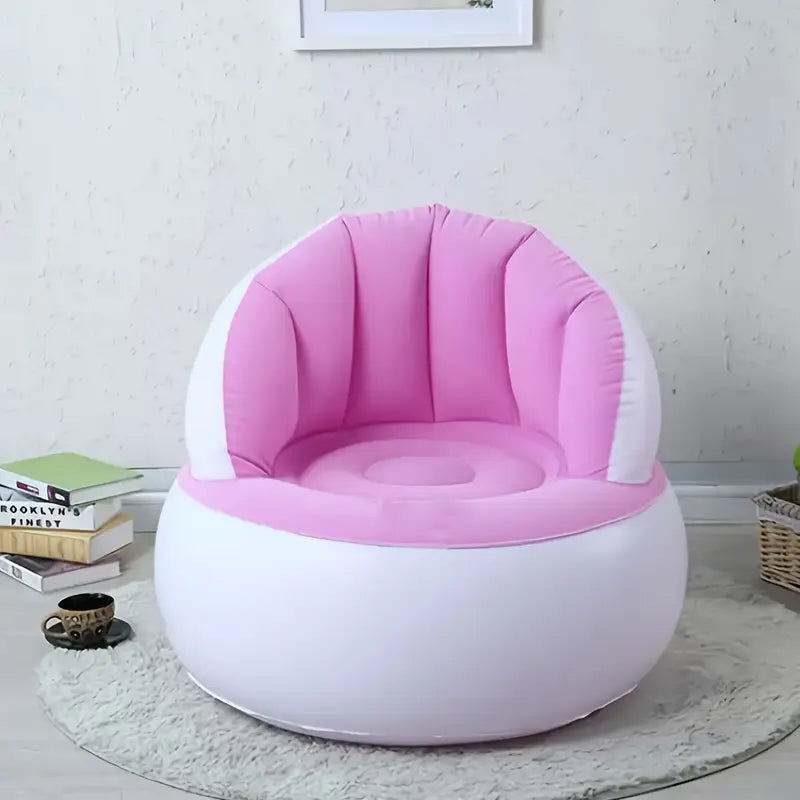 Fauteuil Gonflable Rond Confort Luxe – Design Moderne Noir et Beige pour Salon ou Chambre