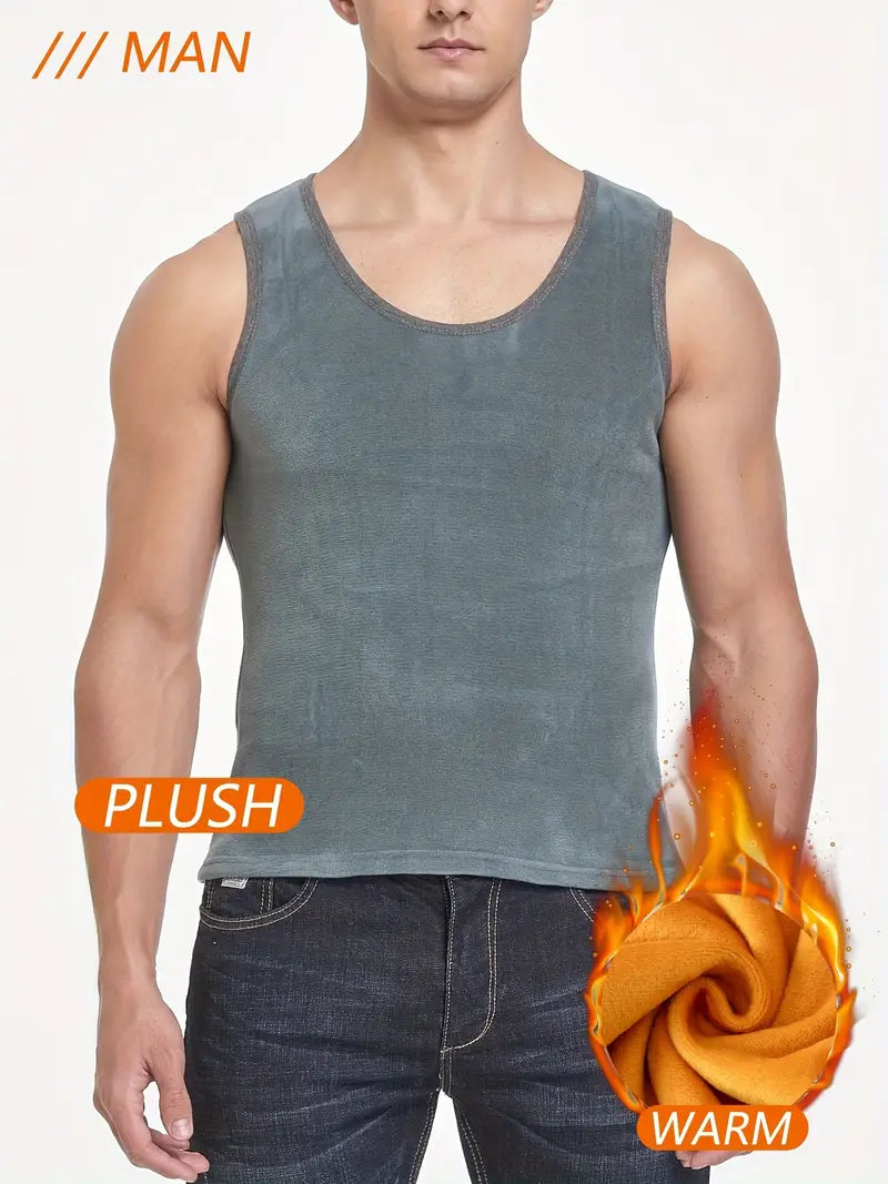 Débardeur thermique homme – Lot de 4 pièces – Sous-vêtements chauds doublés polaire pour l’hiver