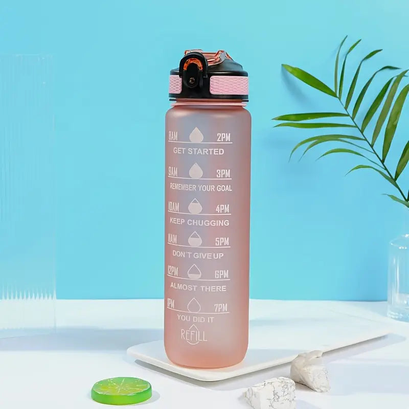 Gourde de sport motivationnelle 1L – Bouteille d’eau graduée avec rappel horaire