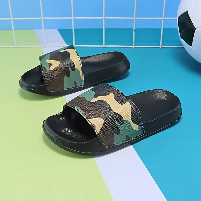 Sandales garçon camouflage – Claquettes confortables antidérapantes pour été et loisirs