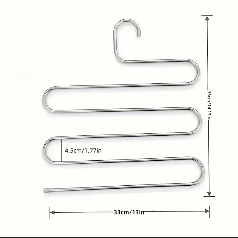 Cintre Multifonction en Acier Inoxydable à 5 Niveaux – Rangement Gain de Place pour Pantalons, Écharpes et Vêtements