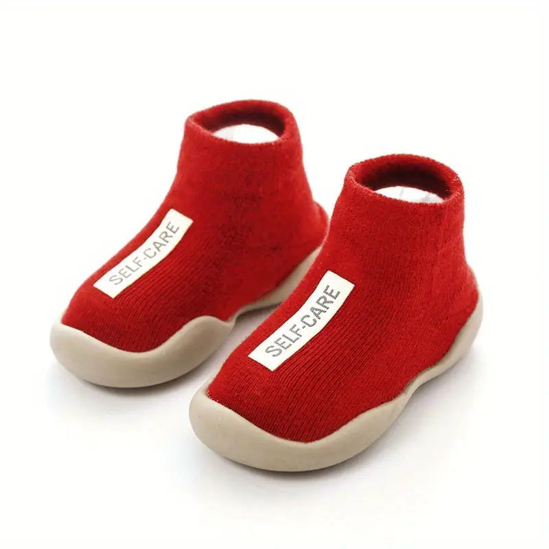 Chaussures bébé garçon montantes en tricot – Baskets souples antidérapantes confortables