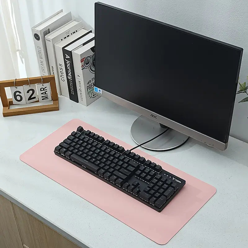 Tapis de bureau antidérapant grand format – Surface lisse pour clavier et souris