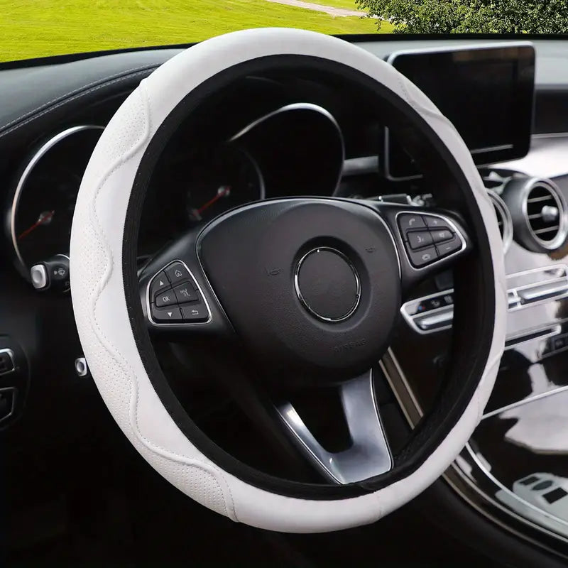Housse de volant en cuir antidérapante – Accessoire intérieur voiture confort et élégance
