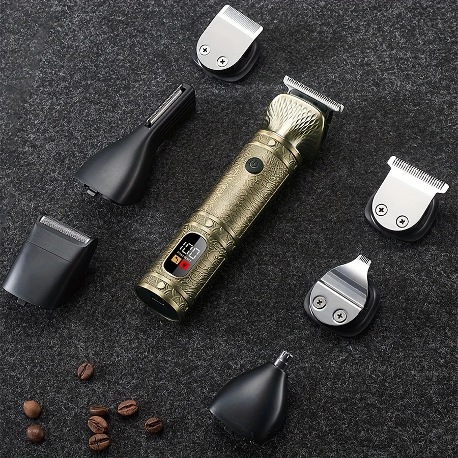 Tondeuse Électrique Multifonction 7-en-1 – Rasoir Homme Professionnel avec Lames