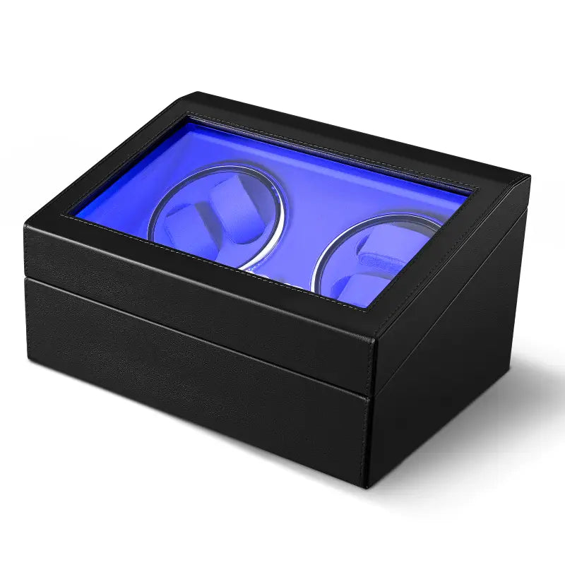 Remontoir automatique pour montres – Boîte de rangement luxe avec vitrine en verre