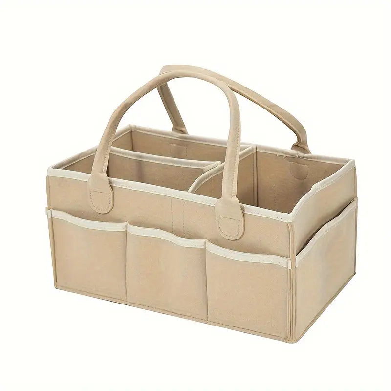 Panier de Rangement Bébé en Feutrine avec Compartiments – Organisateur de Couches, Jouets et Accessoires