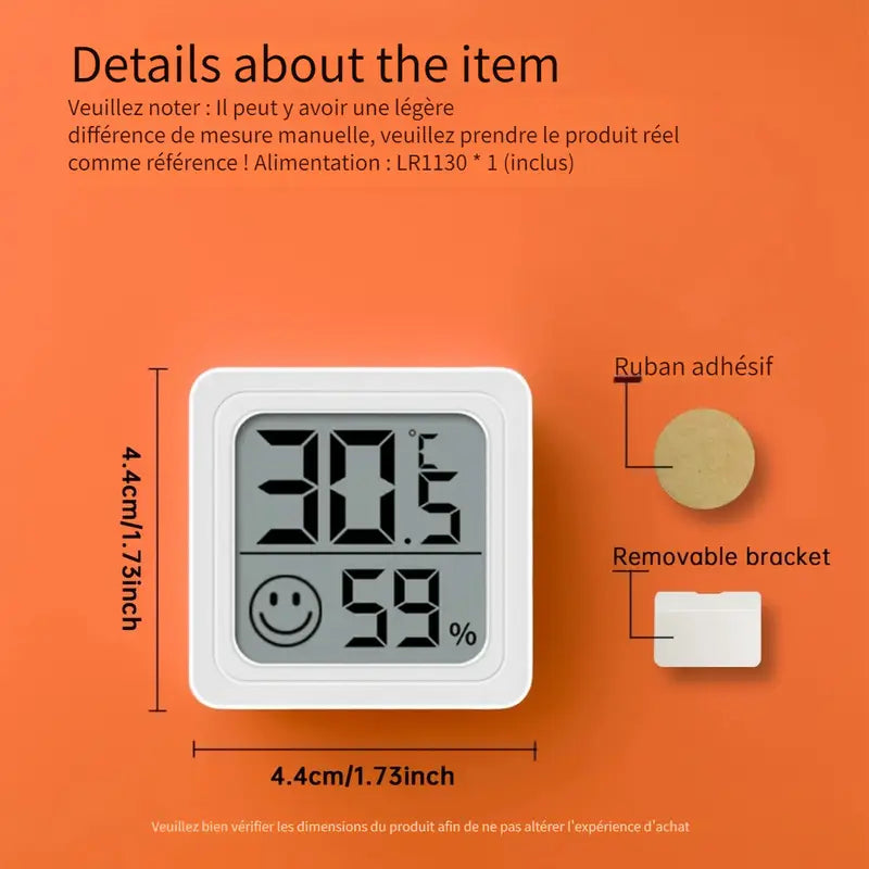 Thermomètre Hygromètre Numérique – Mesurez Température et Humidité avec Écran LCD Clair et Indicateur de Confort