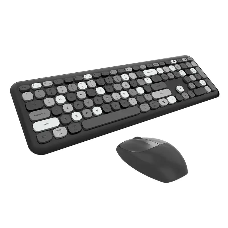 Clavier Sans Fil Bleu Pastel + Souris 2.4G – Kit Ergonomique USB pour PC et Ordinateur Portable