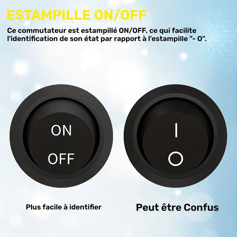 Interrupteur étanche ON/OFF 12V 20A pour bateau et kayak – Accessoire électrique marin facile à installer