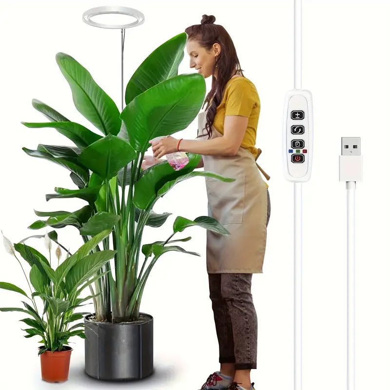 Lampe de Croissance LED Anneau USB – Éclairage Horticole Intelligent pour Plantes d’Intérieur, Serres et Jardinage Domestique
