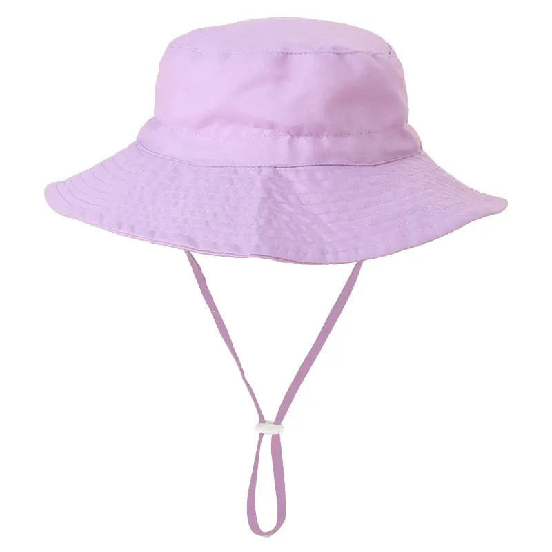 Chapeau de soleil enfant avec cordon – Protection anti-UV, motifs colorés et unis pour filles et garçons