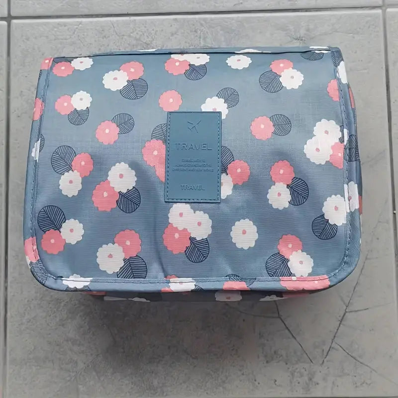 Trousse de maquillage voyage motifs smiley et cœurs Pochette cosmétique imperméable et joyeuse