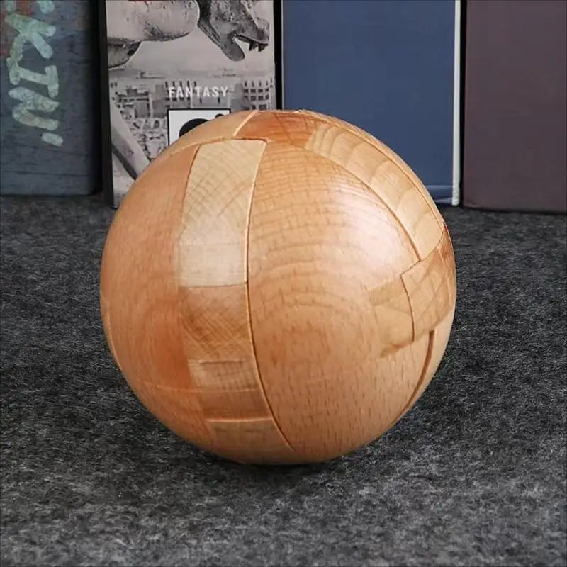 Casse-Tête Balle en Bois 3D – Puzzle de Construction et Démontage Éducatif pour Enfants et Adultes