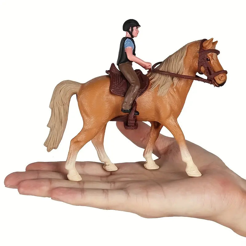 Centre Équestre Miniature avec Cheval, Cavalier et Écurie – Jouet Éducatif et Imaginatif pour Enfants