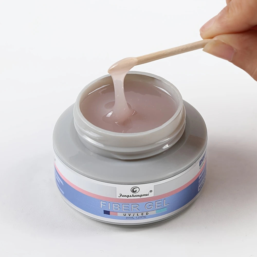 Gel Fibre pour Ongles UV/LED – Renforcement & Extension Naturelle, 30g