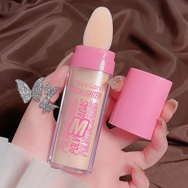Enlumineur Liquide avec Applicateur Éponge – Highlighter 3 Teintes pour Visage, Lèvres et Cheveux