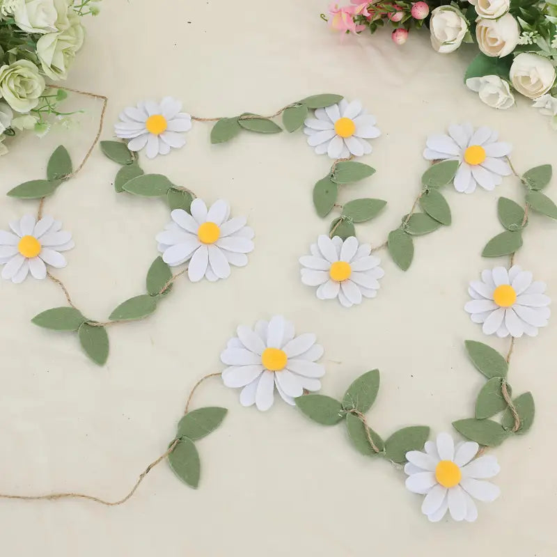 Guirlande fleurs en feutrine – Décoration murale chambre bébé