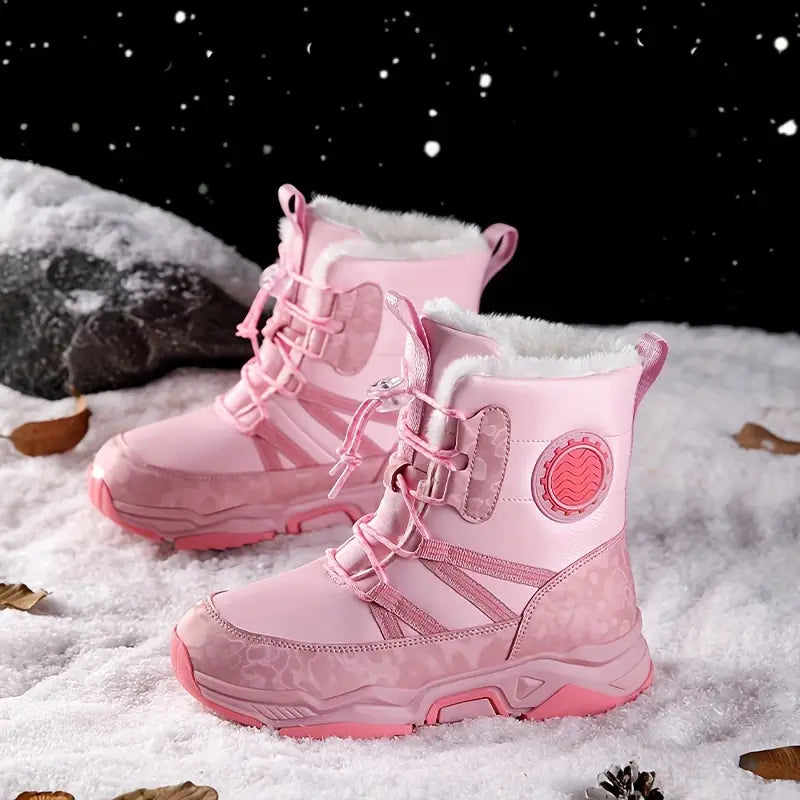 Bottes garçon hiver noires – Chaussures chaudes imperméables avec semelle antidérapante