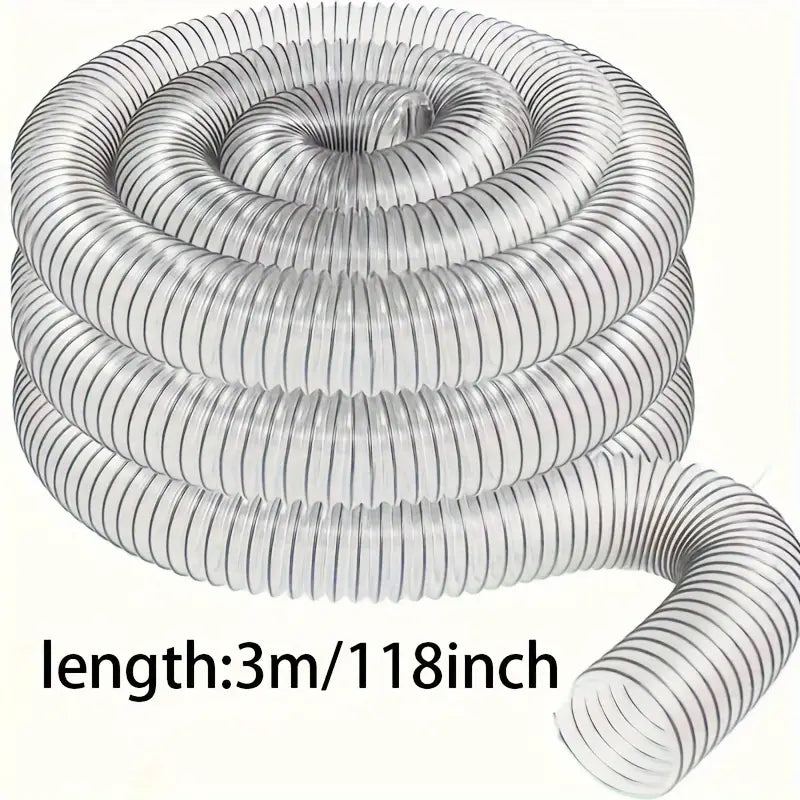Tuyau Flexible Transparent Renforcé en PVC – Conduit Industriel Résistant pour Aspiration et Refoulement de Liquides