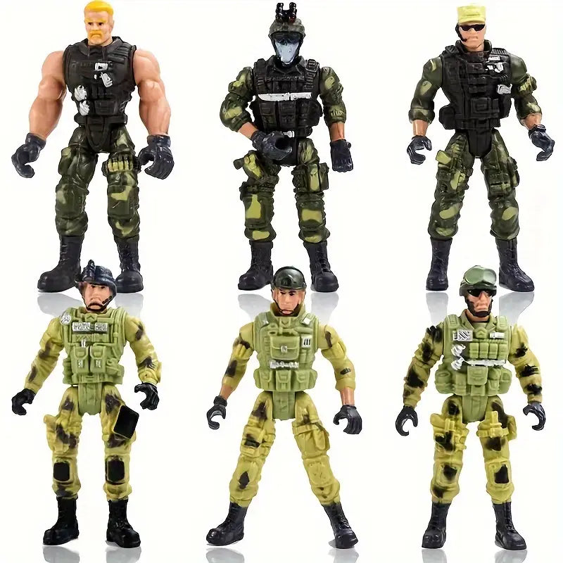 Ensemble de figurines soldats militaires – 6 figurines articulées avec tenues de combat réalistes
