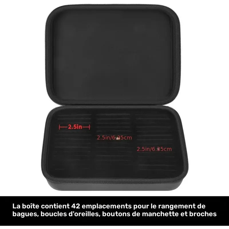 Boîte de rangement violette pour bijoux – Étui rigide vide, coque de protection portable