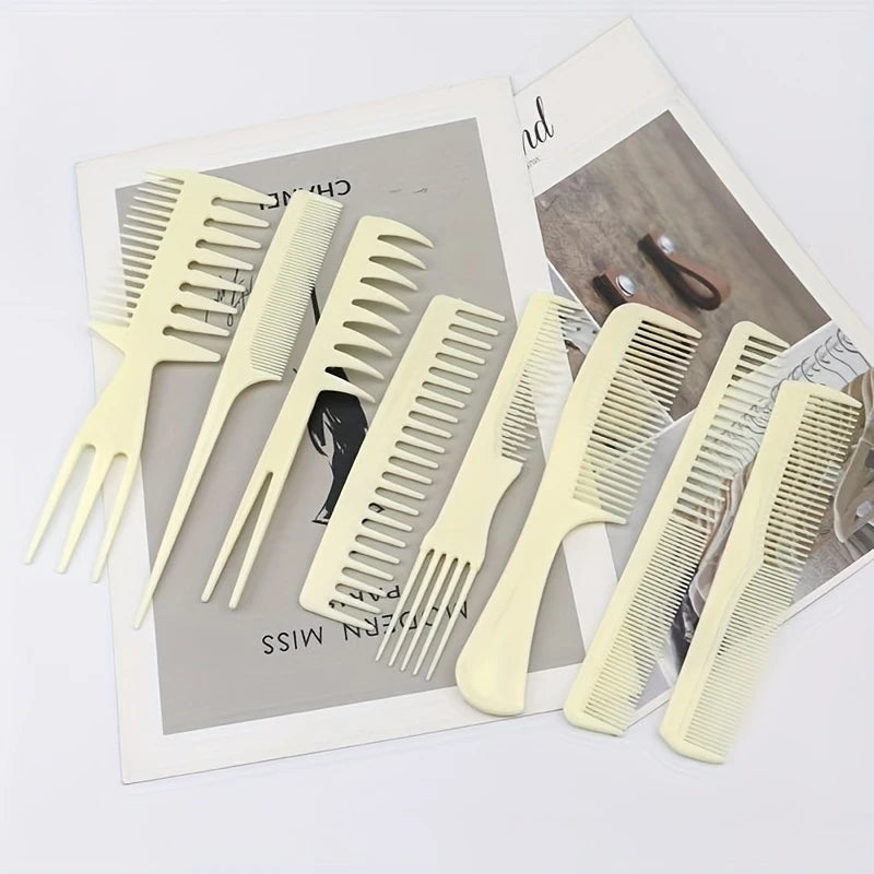 Lot de 8 Peignes Professionnels de Coiffure – Antistatiques, Résistants à la Chaleur, Idéal Salon ou Maison